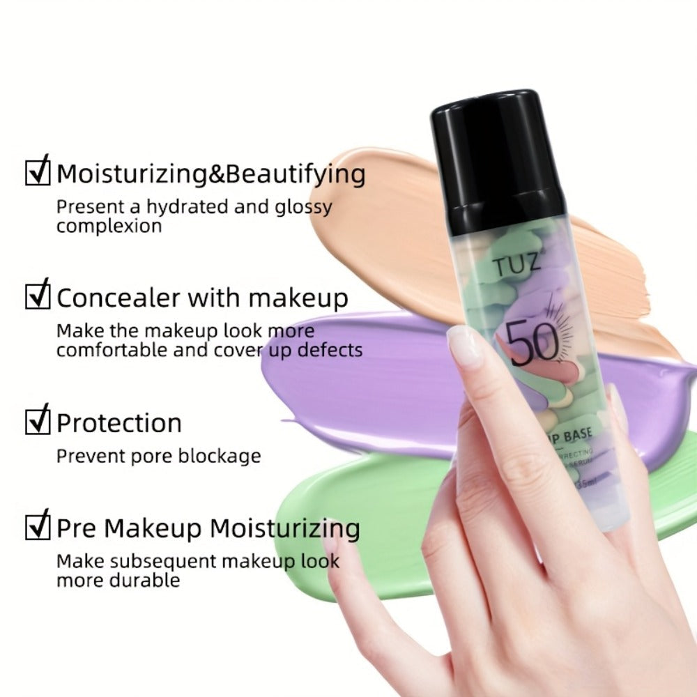 BB Cream Barrier Cream Set 4pcs Tri-Color Long-Lasting Moisturizing Light Texture Natural Finish Anti-Smudge Glycerin Formula for Daily Makeup Travel Gift Women All Skin Types
