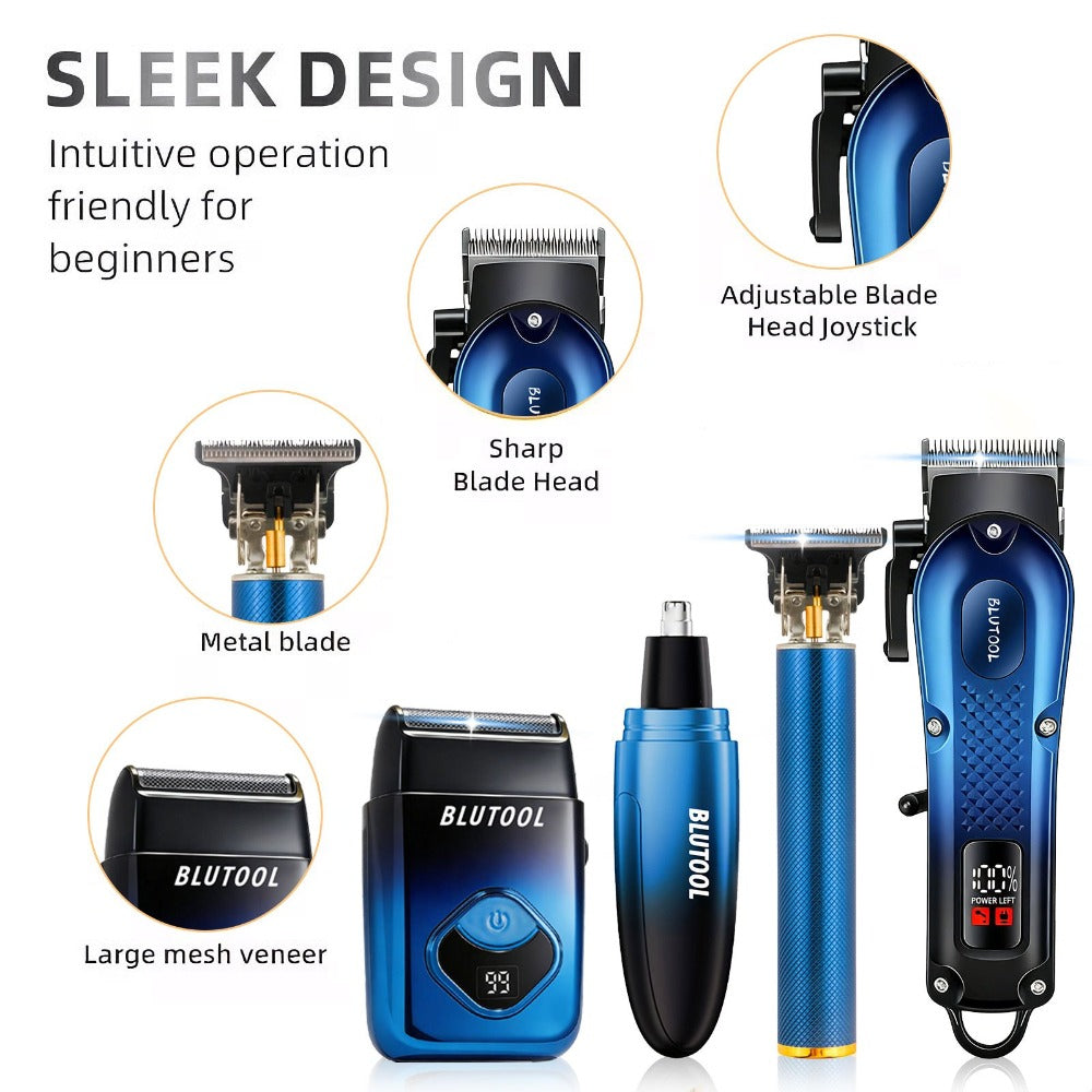 Men's Electric Grooming Set Hair Clipper Nose Trimmer Shaver Kit Cordless USB Rechargeable Professional Haircut Sculpt Shave for Home Car Travel Gift for Dad Husband Boyfriend