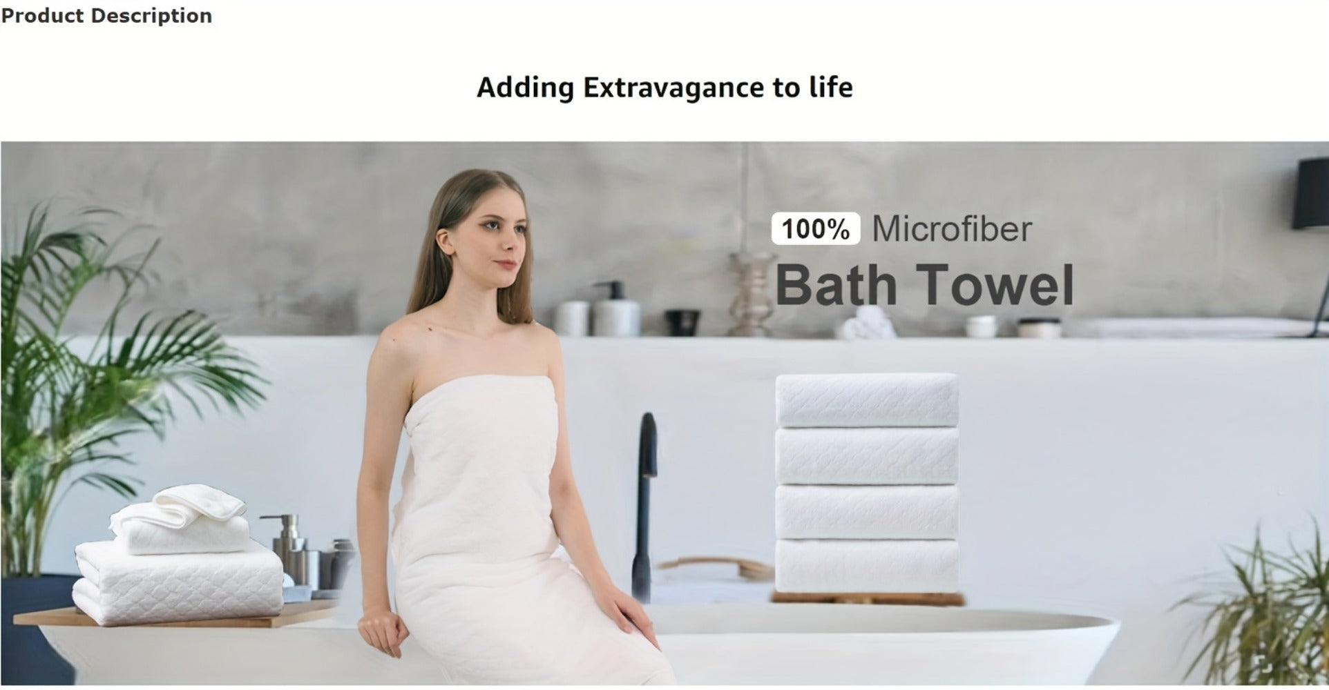 Oversized Bath Towel Set 4 Piece Diamond Pattern Microfiber - Ultra Soft Highly Absorbent Quick Dry | 10 Colors | Blue Green Black Gray Navy Orchid Brown Purple White Turquoise | Bathroom Hotel Gym Gift