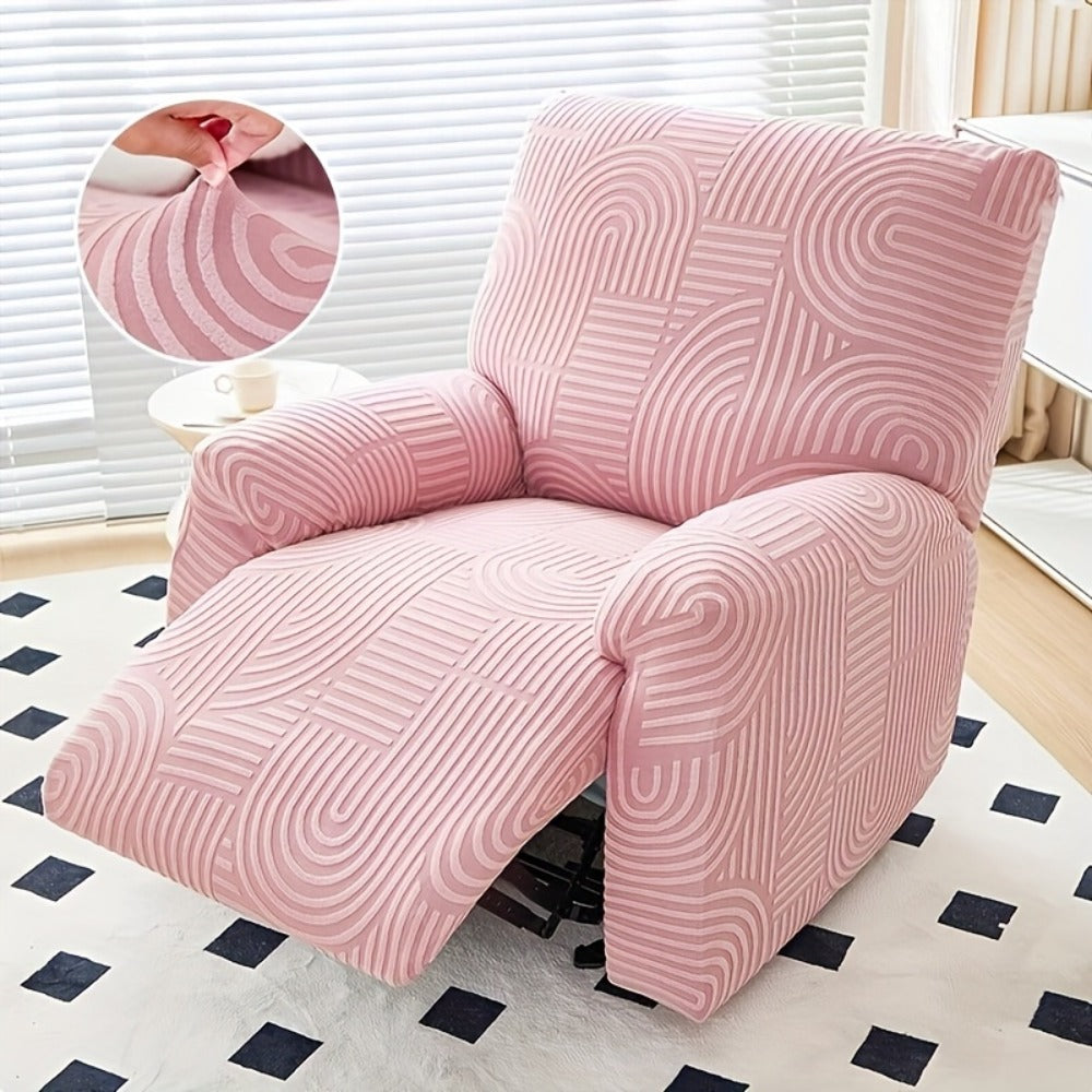 Recliner Chair Cover Elastic Jacquard Single Seat Armchair Slipcover Stretch Furniture Protector for Living Room Bedroom Office Relaxing Reclining Chair Sofa Cover Multiple Colors