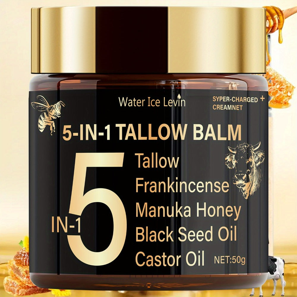 Beef Tallow Moisturizing Cream with Honey & Castor Oil - Deep Hydration Face & Body Cream - Lightweight Skin Nourishing Lotion for Dry Skin - Triple Nourishment Complexion Improving Moisturizer