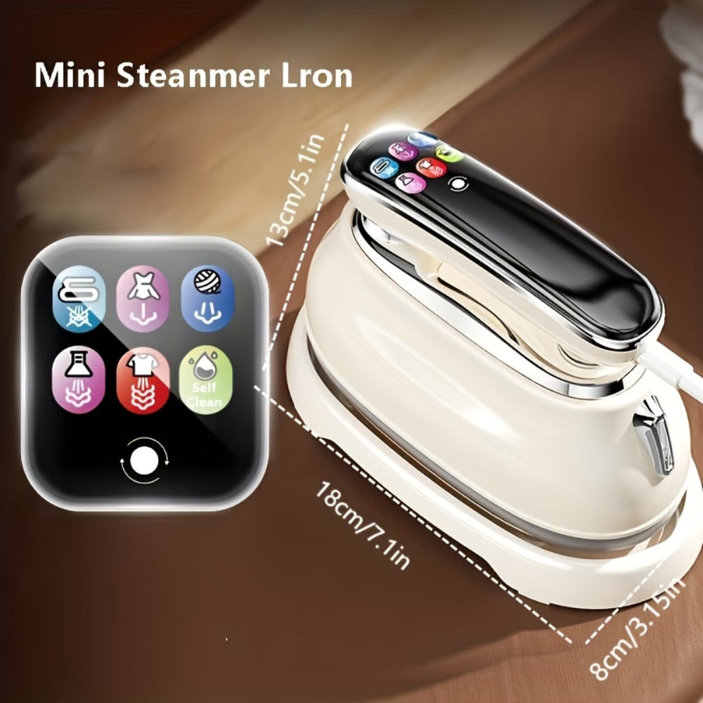 Smart Steam Iron Garment Steamer 2-in-1 1300W 5-Level Touchscreen Self-Cleaning Ceramic Soleplate 160ml Tank 5-Second Steam Horizontal Vertical Portable Home Travel White