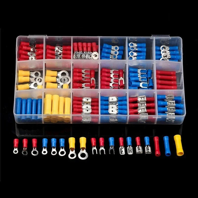 Electrical Crimp Terminals 280pcs Assorted Kit ¨C Insulated Ring Fork Spade & Butt Wire Connectors for Automotive Marine & Home Wiring, Universal Cable Connector Set with Storage Case