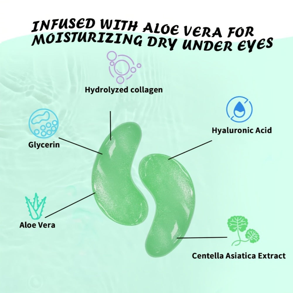 Under Eye Patches 25 Pairs ¨C Aloe Vera & Collagen Eye Mask for Dark Circles, Puffiness & Deep Hydration, Hyaluronic Acid, Plant Extracts, Sulfate-Free, All Skin Types, Daily Skincare for Women & Men