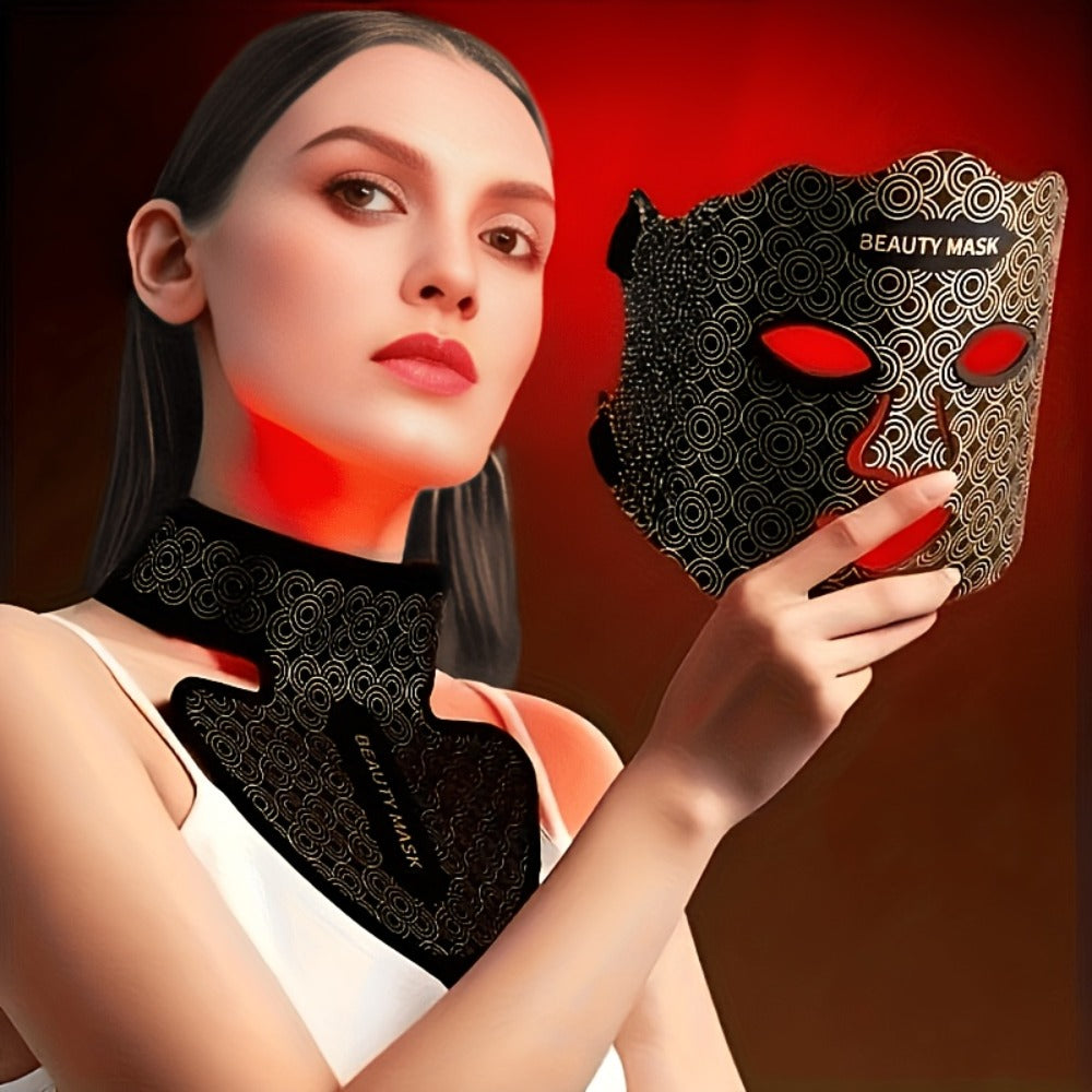 Red Light Therapy Face Mask ¨C 7-in-1 LED Device for Face, Neck & Chest, 95 Beads 650nm & 850nm Dual Wavelength, Flexible Soft Silicone, Remote Control, Anti-Aging Home Spa Beauty Gift for Women