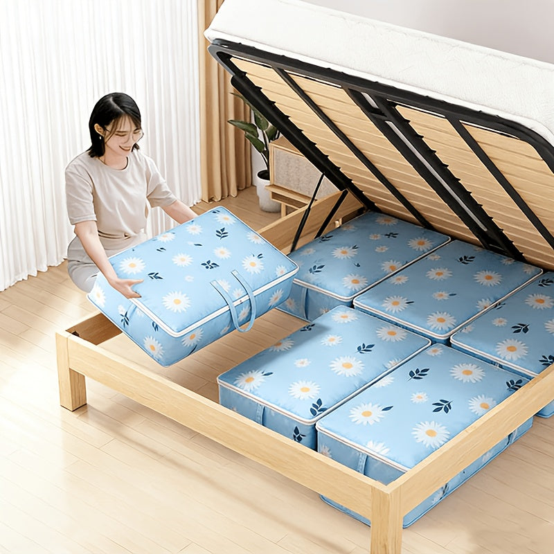 Under Bed Storage Bags 6pcs 140L - Large Capacity Foldable Organizer Bags for Clothes Blankets Bedding, Space Saving Underbed Storage