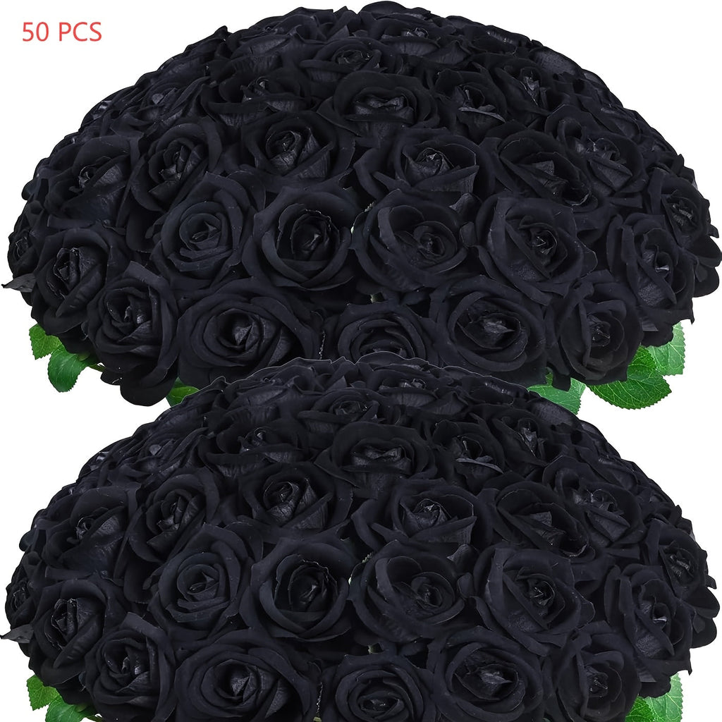 Artificial Roses Bulk with Long Stems ¨C Real Touch Velvet Fake Flowers for Wedding Bouquet, Bridal Centerpiece, Valentine's Day, Mother's Day, Home Decor (50/100pcs, Multi Colors)