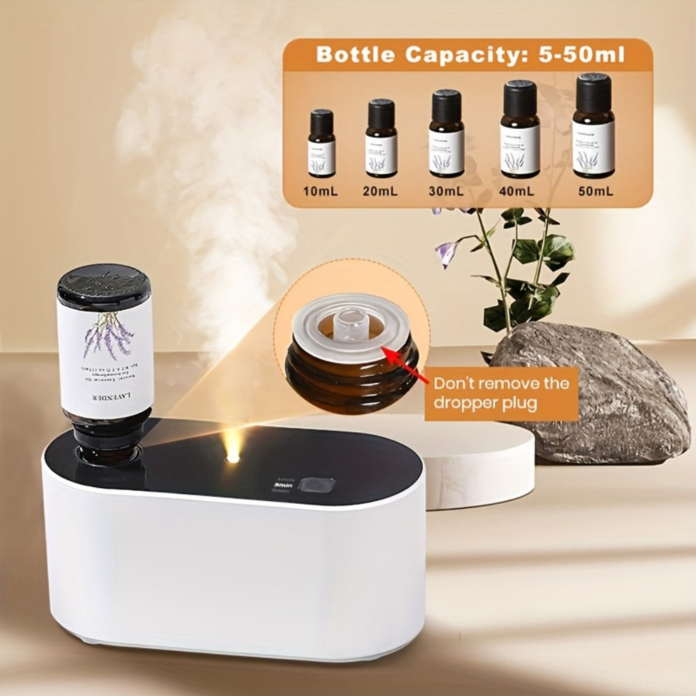 Waterless Essential Oil Diffuser ¨C Smart Aroma Diffuser with 3 Modes, Auto Cycle Atomizer & Colorful LED Lights for Home Office Car Yoga, Mini Portable Scent Diffuser (Oils Not Included)