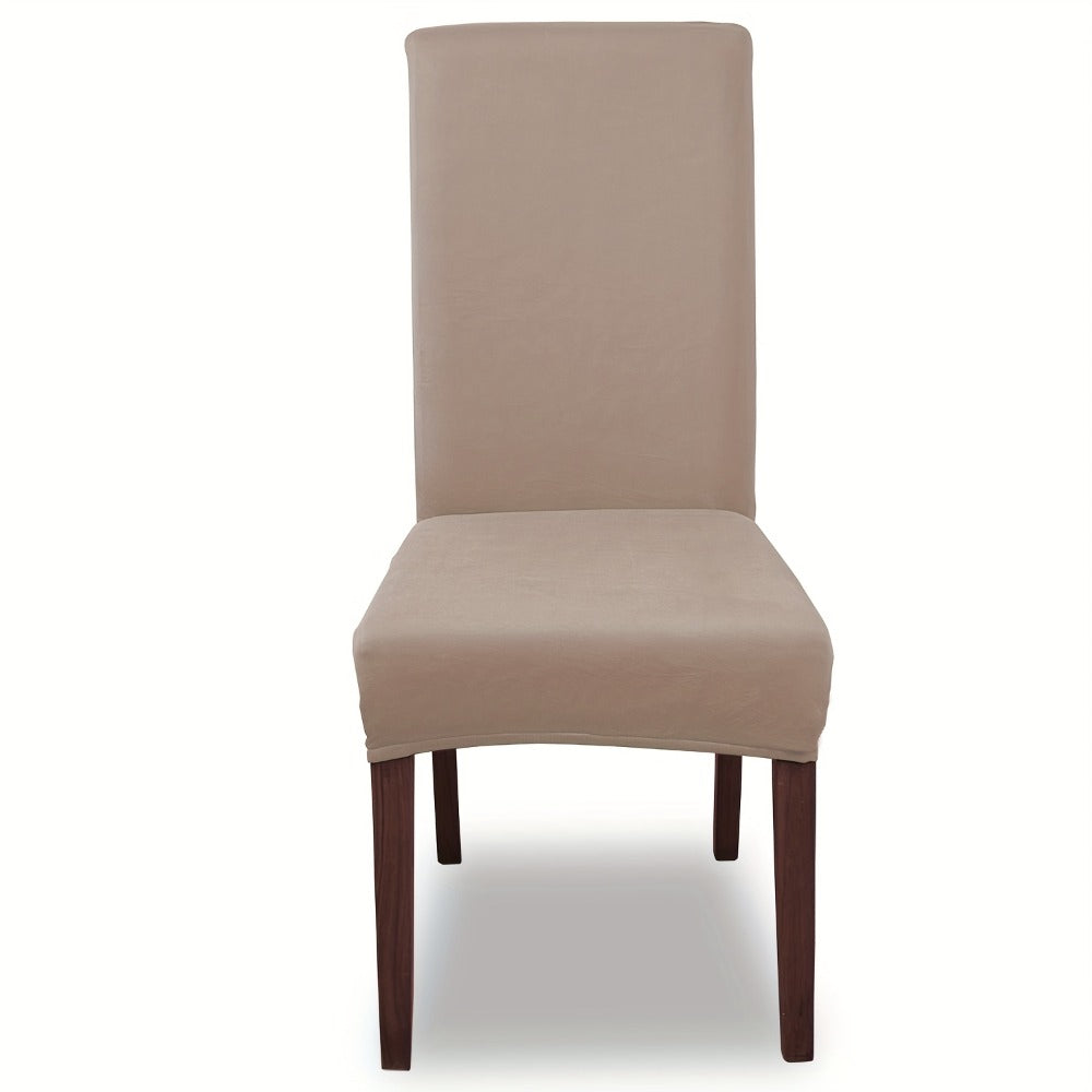Silky Fiber Elastic Dining Chair Covers Set | Stretch Milk Fiber Slipcover, All-in-One Furniture Protector for Kitchen Wedding Office Hotel Living Room, 4pcs or 6pcs, 8 Colors