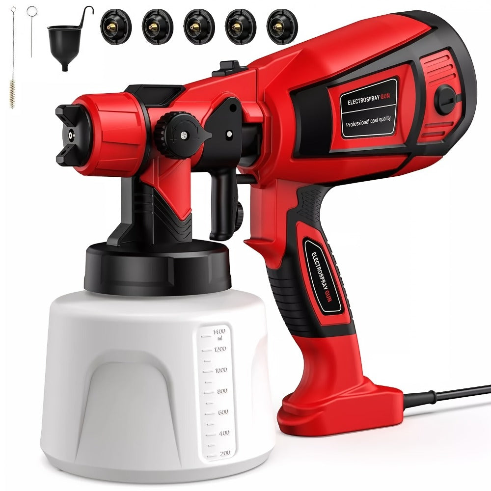 HVLP Paint Sprayer Electric Spray Gun with 3 Spray Patterns & 27oz Container ¨C Cordless Airless Sprayer for House Painting, Furniture, Cabinets, Fence, Walls, Doors, Car DIY Projects