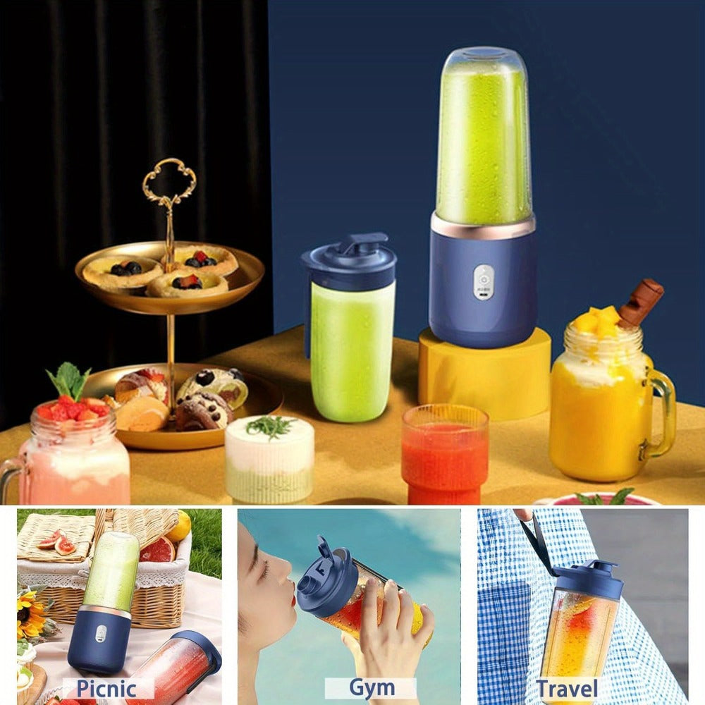 Portable Blender Personal Smoothie Blender USB Rechargeable 6-Blade 13.5oz Travel Cup Mini Blender for Shakes Fruit Juice ¨C Kitchen Home Gym Travel Use