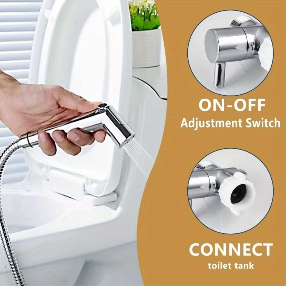 Toilet T-Adapter Diverter Valve with Shutoff - 304 Stainless Steel G7/8 American Thread, Chrome Finish, O-Ring & Mesh Filter Included, No Electricity Required, Universal Toilet Accessory