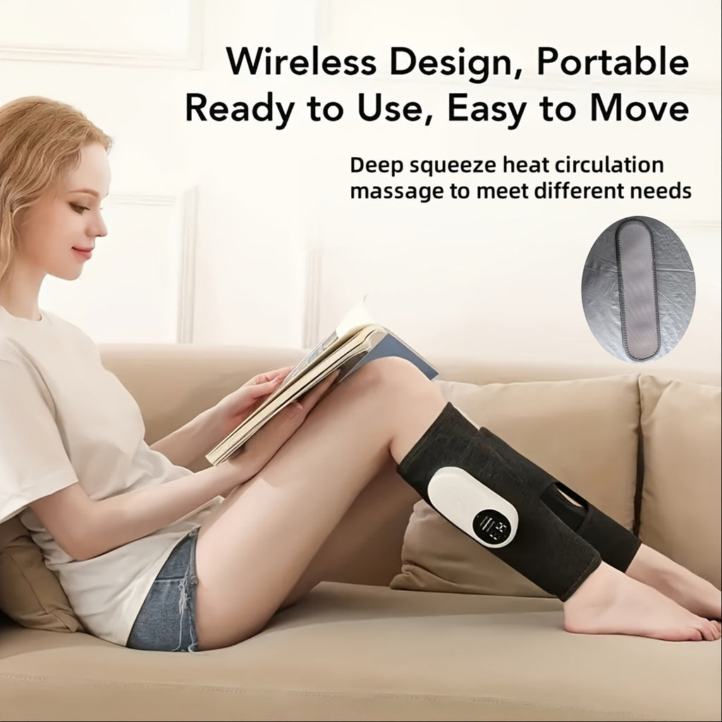 Air Compression Leg Massager ¨C Cordless Calf & Foot Massager with 3 Intensity Levels for Legs, Thighs, Knees & Feet | Circulation Booster, Holiday Gift for Women & Men