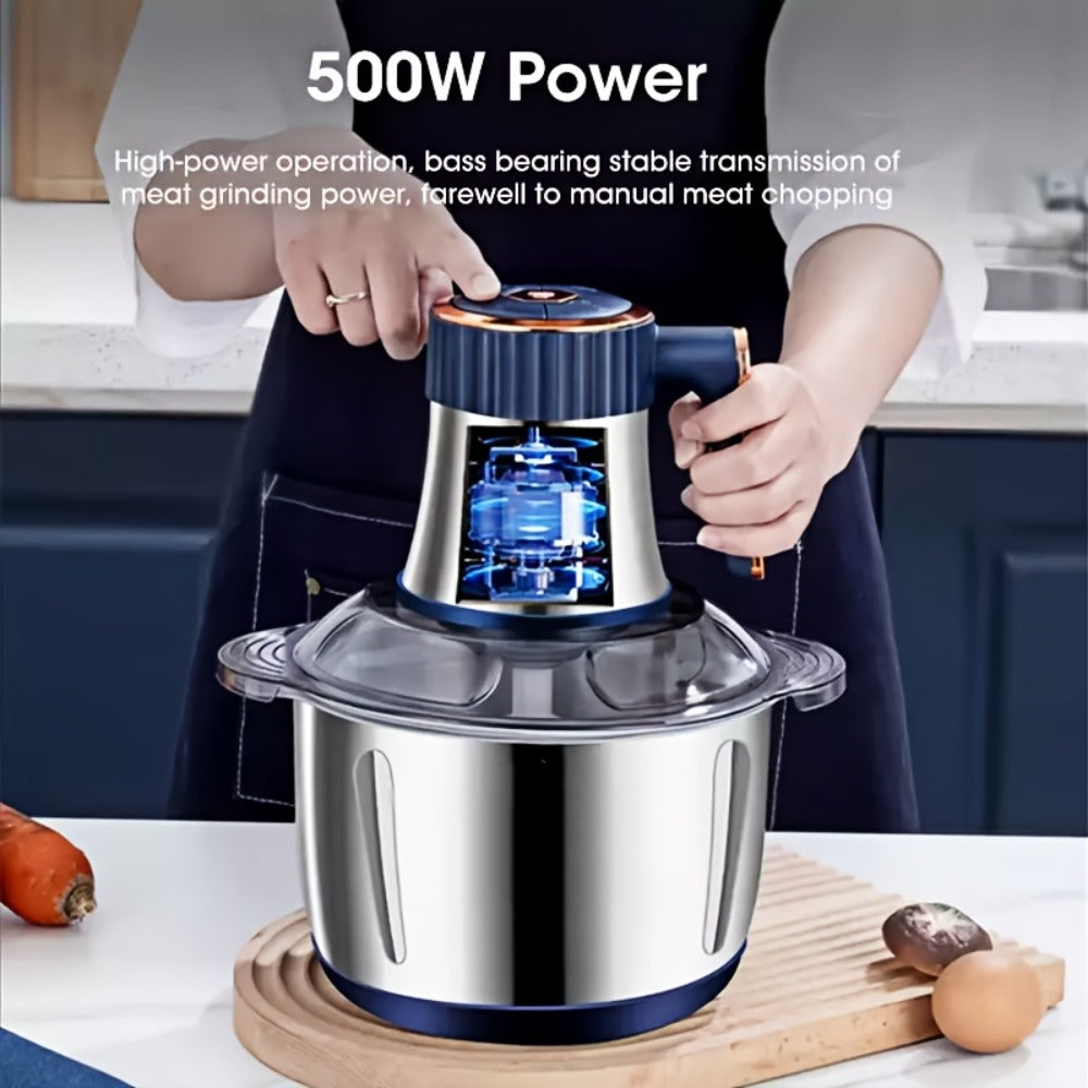Electric Food Chopper & Processor 5L Stainless Steel - 40000 RPM Motor, 6 Bi-Level Blades, Meat Grinder & Vegetable Slicer for Kitchen, Onion, Garlic, Nuts, Fruit, Dough & More
