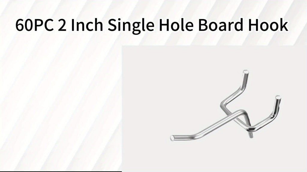 Pegboard Hooks 60pcs Stainless Steel 2 Inch Single Hole ¨C 1-Inch Spacing Board Hooks for Tool Organization in Garage Workshop Warehouse Garden & Storage