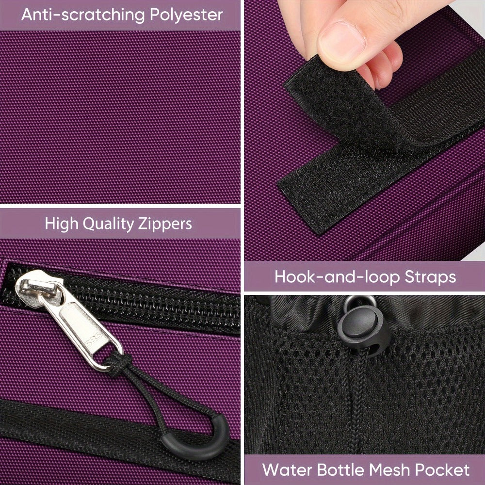 Walker Tote Bag with Cup Holder ¨C Large Capacity Rollator Attachment Bag, 6-Pocket Mobility Aid Accessory Pouch with Reflective Stripe & ID Window, Hands-Free Storage for Elderly & Seniors