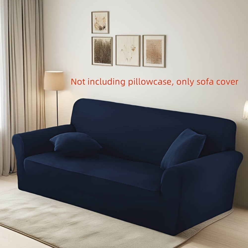 Elastic Anti-Slip Sofa Cover - Stretch Pet Friendly Couch Slipcover with Cat Paw Protection, Easy Care Fabric for Living Room Bedroom Office, 7 Colors 1-4 Seater