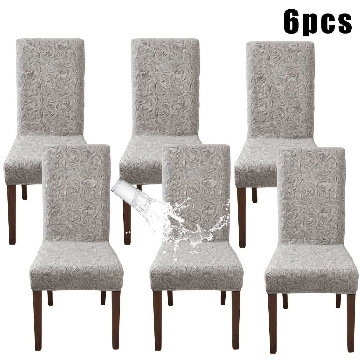 Stretch Dining Chair Covers Set of 4/6 - Plant Print Slipcovers for Dining Room Kitchen Chairs, Elastic Parsons Chair Protector, Home Decor