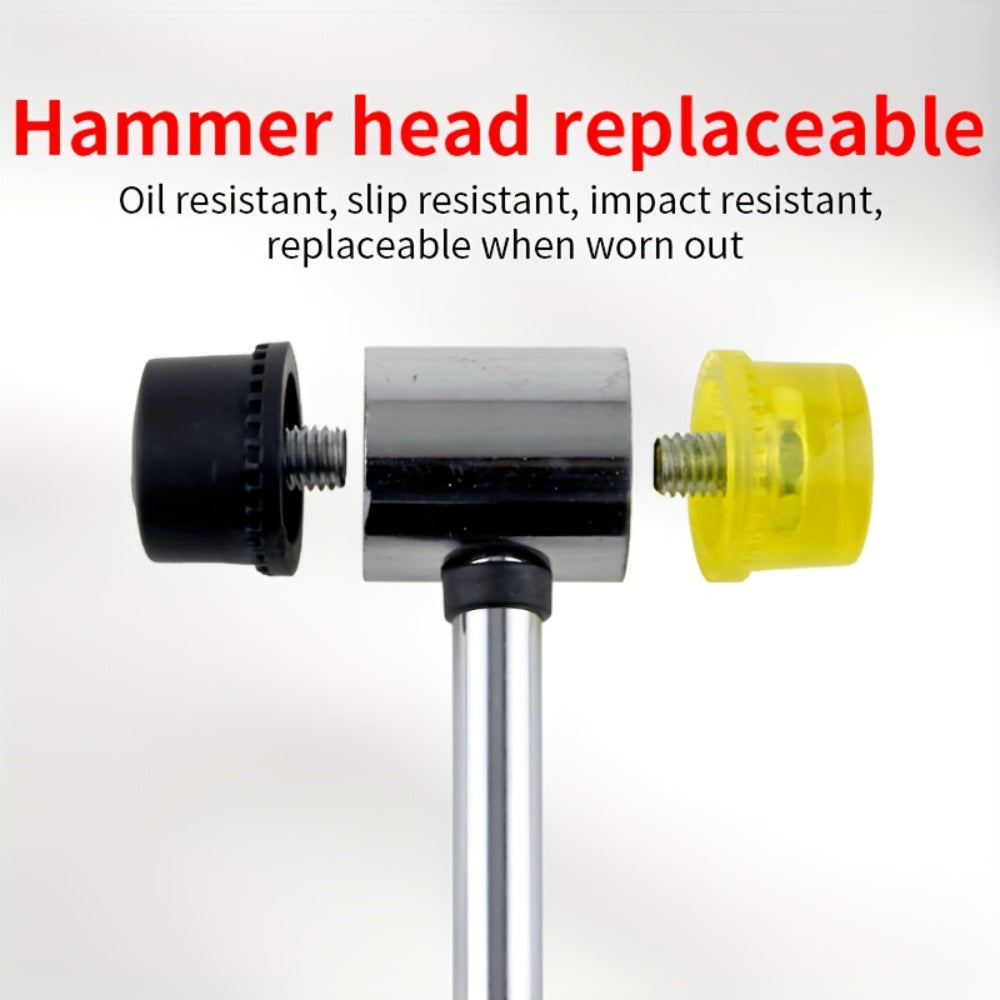 Double-Head Rubber Mallet ¨C Plastic Installation Hammer with Rubber Handle, Rebound-Proof Soft Mallet for Floor Installation, Tile, Jewelry, Leather Crafts & Woodworking (25/30/35/40mm)