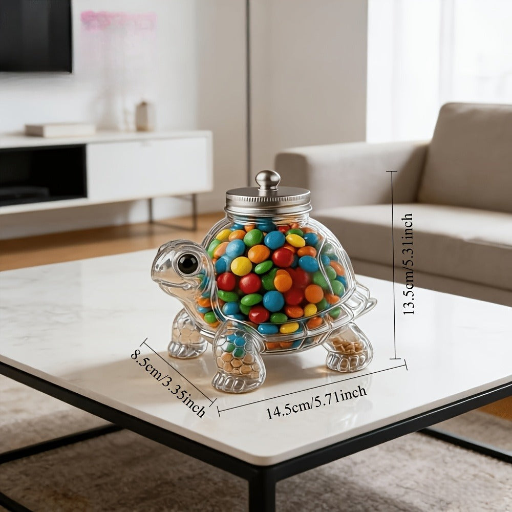 Glass Cookie Jar with Lock Lid High Borosilicate | Airtight Candy Snack Dessert Storage Container | Reusable Kitchen Canister Gift for Animal Lovers Sea Turtle Owl