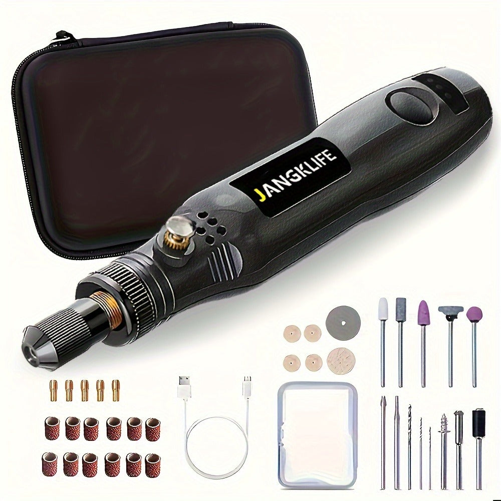 Cordless Rotary Tool Set Rechargeable Engraving Pen ¨C Adjustable Speed Electric Wood Carving Tool for Grinding Polishing Etching Cutting DIY Craft