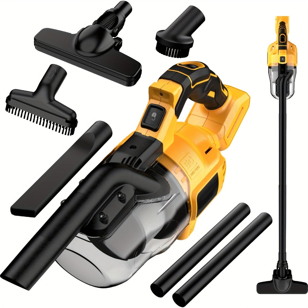 Cordless Handheld Vacuum Cleaner Compatible with DeWalt 20V Battery ¨C 500W Motor, 46 CFM, HEPA Filtration, Portable Car Vacuum for Hard Floor, Pet Hair, Car Interior Cleaning (Battery Not Included)