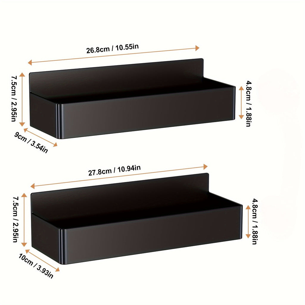 Magnetic Spice Rack for Refrigerator Wall Mounted Large Capacity Spice Organizer - Multifunctional Kitchen Storage Rack with Polished Finish, Easy Clean, Space Saving Fridge Spice Holder Black White