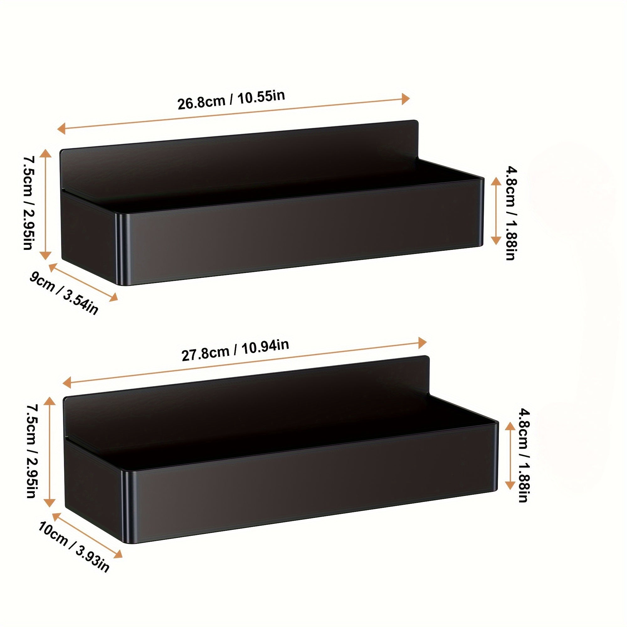 Magnetic Spice Rack for Refrigerator Wall Mounted Large Capacity Spice Organizer - Multifunctional Kitchen Storage Rack with Polished Finish, Easy Clean, Space Saving Fridge Spice Holder Black White