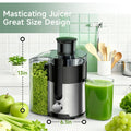 500W Juicer Machine with 3-Inch Wide Mouth Feed Chute - Centrifugal Juicer Extractor for Fruits & Vegetables, Stainless Steel, BPA-Free, Fast Juicing, Easy to Clean & Install, Black
