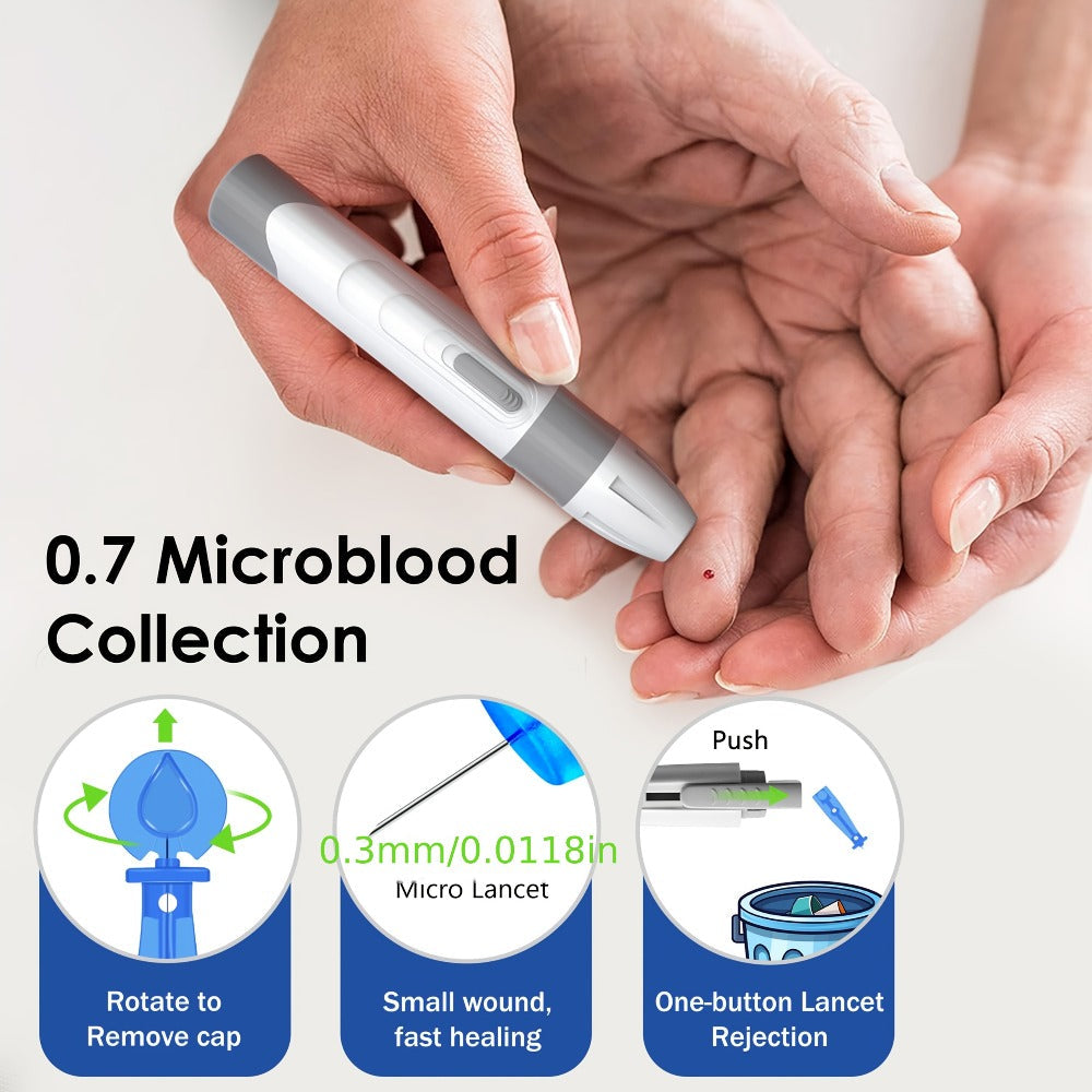 Blood Glucose Monitor Kit with 100 Test Strips & Lancets | Linksun Diabetes Testing Set | Large Display 448 Memory No Coding Glucometer