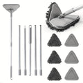 Long Handle Wall Mop 82 Inch Ceiling Floor Baseboard Cleaner Tool with Squeegee & 6 Replacement Microfiber Pads for Walls Windows
