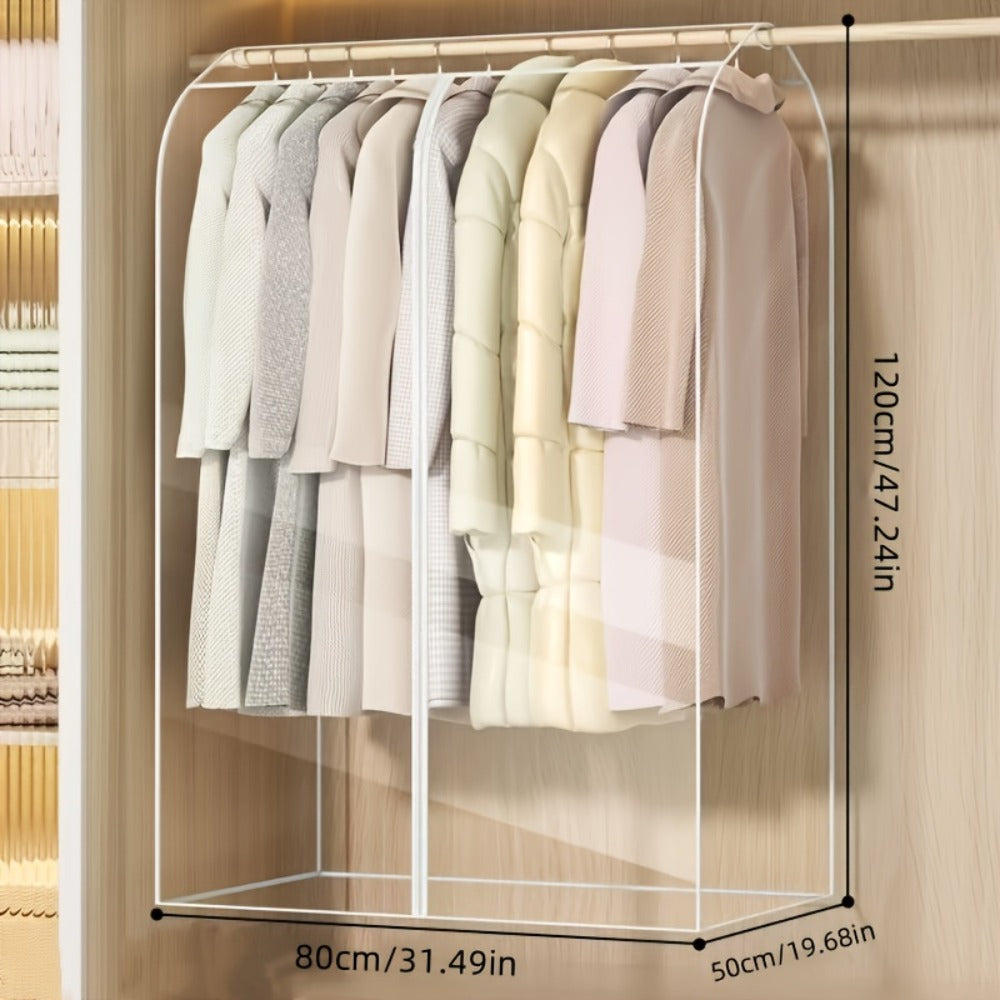 Garment Bag Transparent Hanging Clothes Dust Cover with Zipper, Thickened Waterproof & Washable Storage Bag for Coats, Dresses & Suits ¡ª Clear Closet Organizer, Multiple Sizes