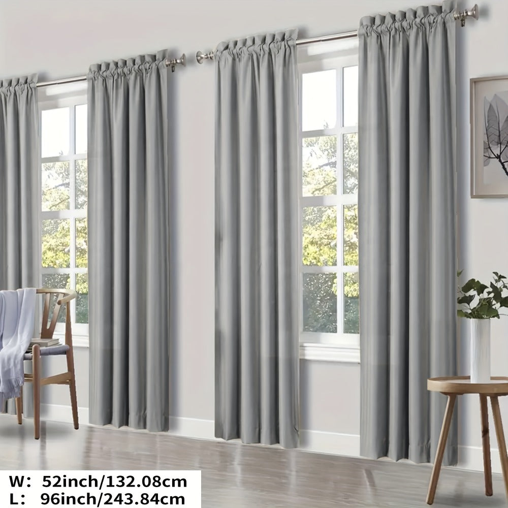 Blackout Curtains 4 Panels Thermal Insulated Room Darkening Drapes ¨C Rod Pocket, Energy Saving, Solid Color for Bedroom & Living Room, 7 Colors & Multiple Sizes
