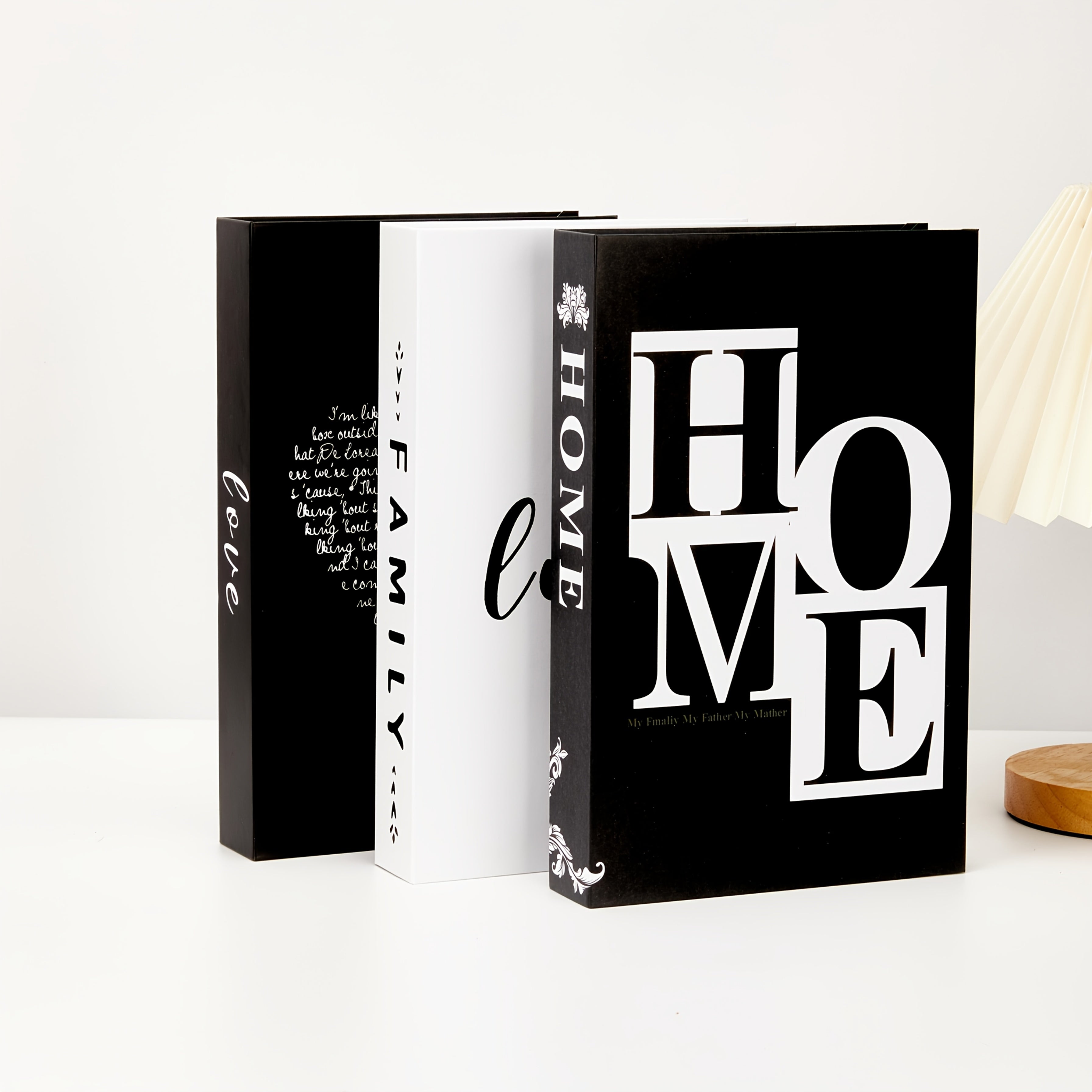 Faux Books Decor Set of 3, Fake Decorative Books for Home Decor Shelf Styling, Industrial Style Artificial Book Props, Modern Minimalist Bookshelf Decoration for Living Room Office