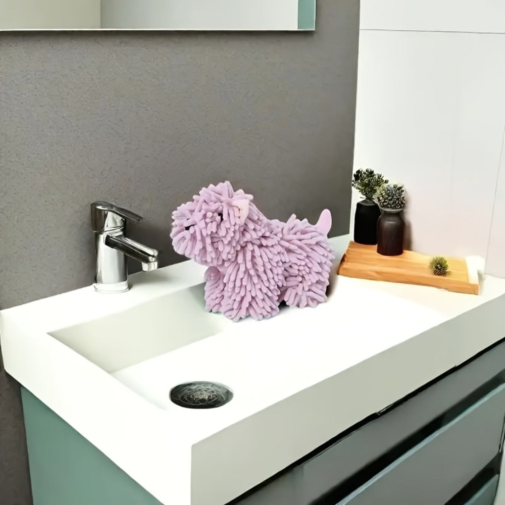 Cute Puppy Hand Towel Wall-Hanging Kitchen Bathroom Towel ¨C Soft Absorbent Cartoon Dog Decorative Cloth 150g/©O