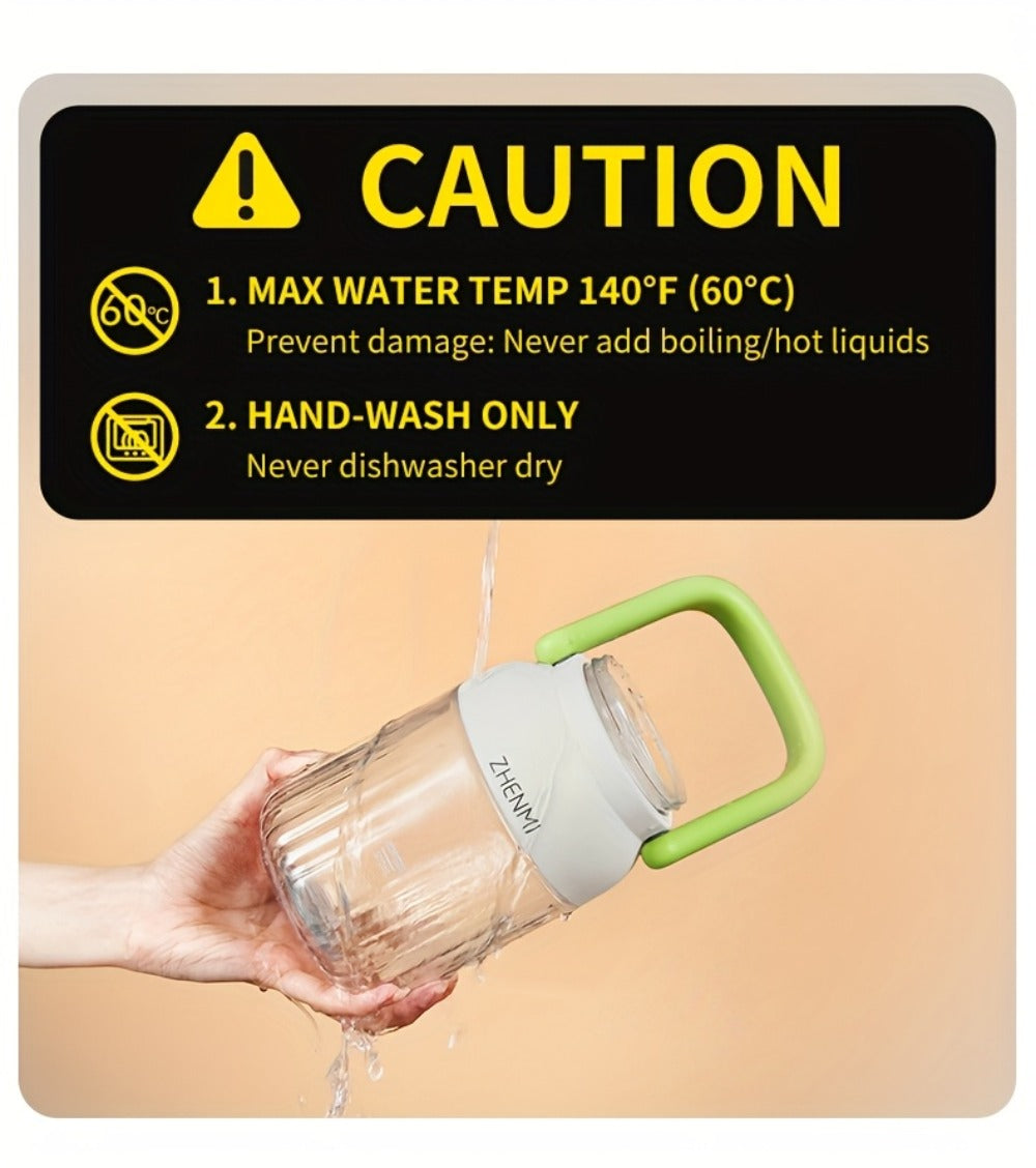 Cordless Portable Blender 33oz USB Rechargeable - Ice Crushing Blender for Smoothies & Shakes, Wireless Personal Blender for Travel Gym Office, BPA-Free, Green Purple Pink