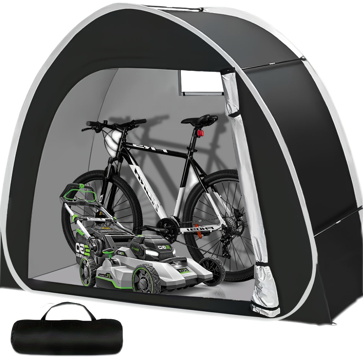 Bike Storage Shed Tent Outdoor Waterproof Bicycle Cover Shelter 210D Oxford PU4000 for 2-3 Bikes Lawn Mower Garden Tool Storage