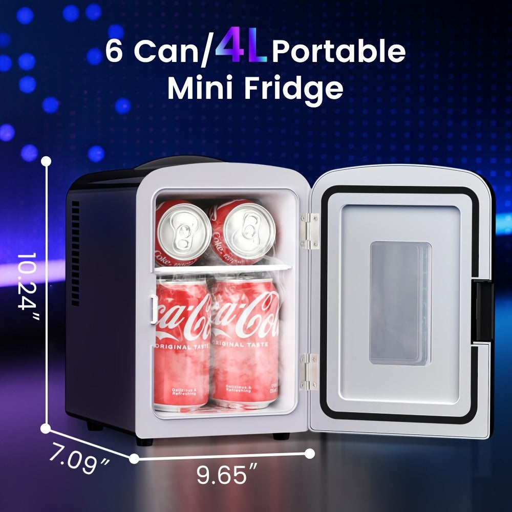 Skincare Mini Fridge 4 Liter - Beauty Refrigerator with Mirrored Door & LED Light, Portable Cosmetic Cooler for Skincare, Serums, Face Masks & Makeup, Personal Mini Fridge for Bedroom & Vanity