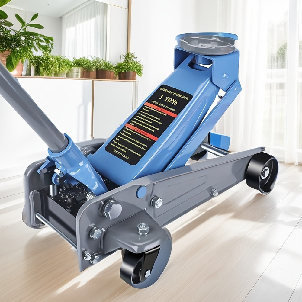 3 Ton Floor Jack with Wheels Rapid Pump Low Profile Car Jack 5.31¡±-18.11¡± Lift Range 460mm Max Height ¨C Heavy Duty Hydraulic Floor Jack for SUV Truck Sedan, Blue & Red Available