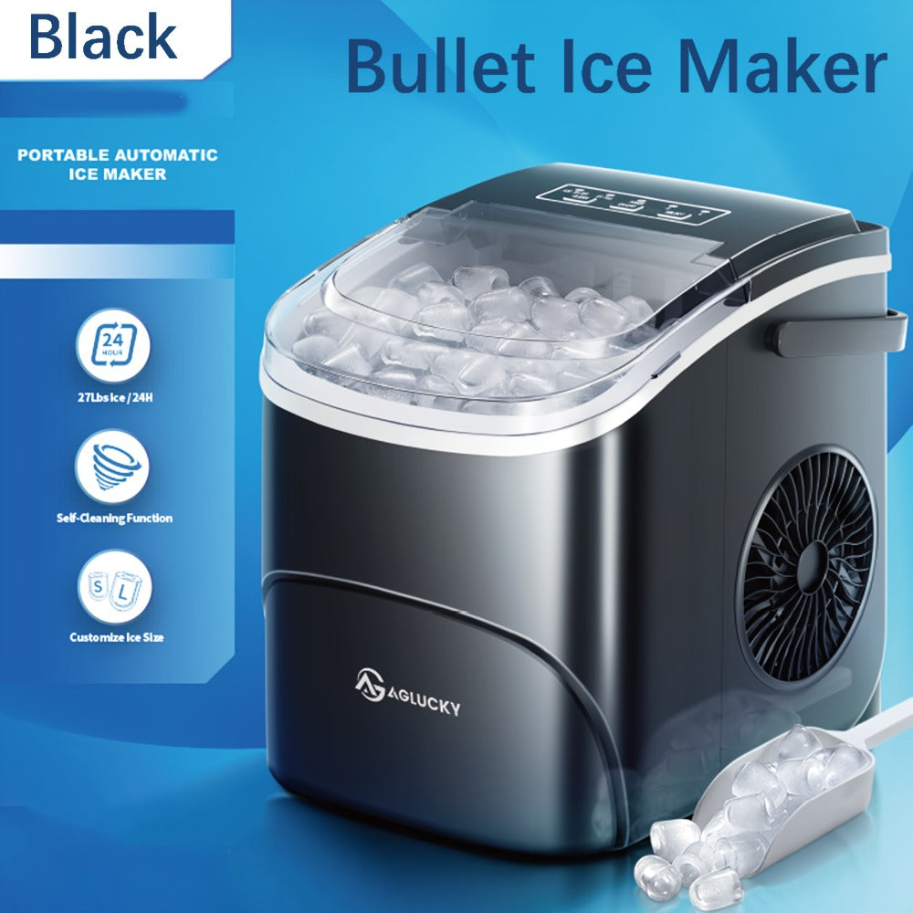 Bullet Ice Maker ¨C 26 Lbs Daily Countertop Ice Machine, Self-Cleaning, Includes Ice Scoop & Basket, Available in Green, White, Black & Grey, Perfect Holiday Gift for Home & Kitchen