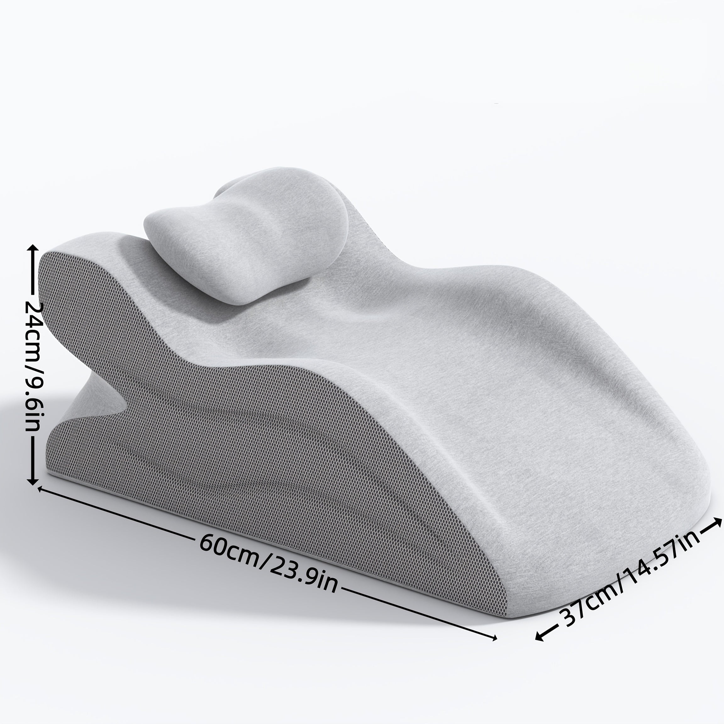 Wedge Pillow Memory Foam ¨C Ergonomic Cervical & Lumbar Support for Stomach, Side & Back Sleepers | Breathable Removable Washable Cover, Multi-Use for Sleep, Office & Reading, Great Gift for Couples
