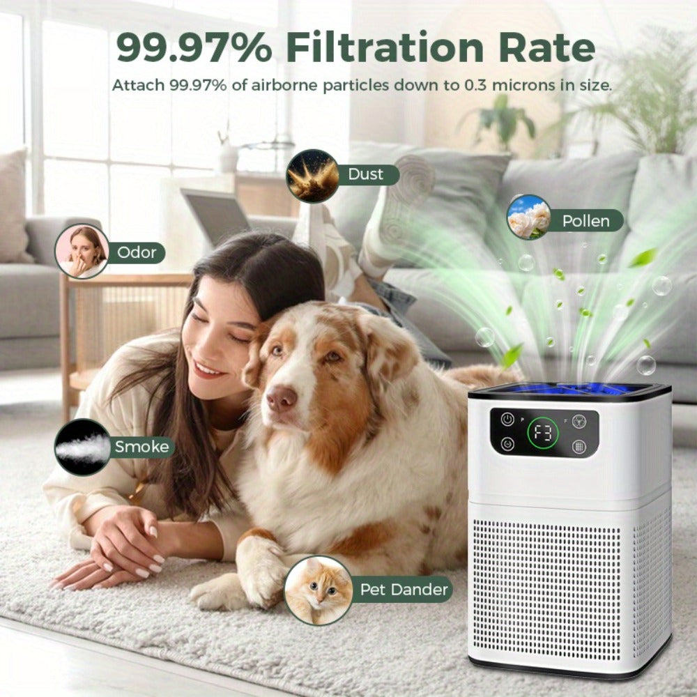 HEPA Air Purifier with Aromatherapy Function for Pets Dust Odor Smoke, Quiet Sleep Mode Air Cleaner for Bedroom Office Living Room, Small Portable Room Air Purifier with Essential Oil Diffuser