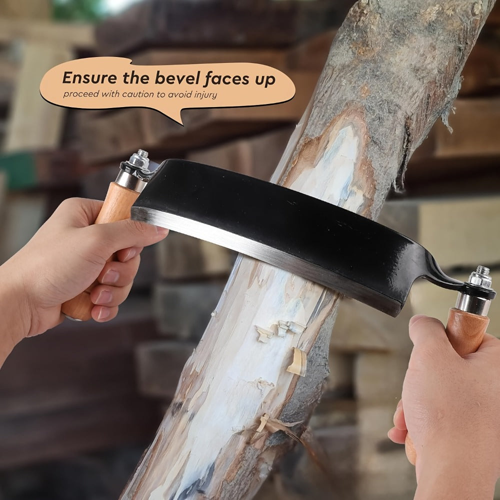 Draw Knife Woodworking Tool Curved, 5¡± 8¡± 10¡± Drawknife Debarking Shave Tool with Ergonomic Handle, Wood Bark Stripper for Timber Framing, Wood Turning, Carving & Log Peeling