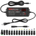 Adjustable AC to DC Power Adapter 72W - 3-24V Variable Power Supply with LCD Voltage Display, Knob Control, 15 Interchangeable Tips, Overvoltage & Short Circuit Protection, 100-240V Universal Input