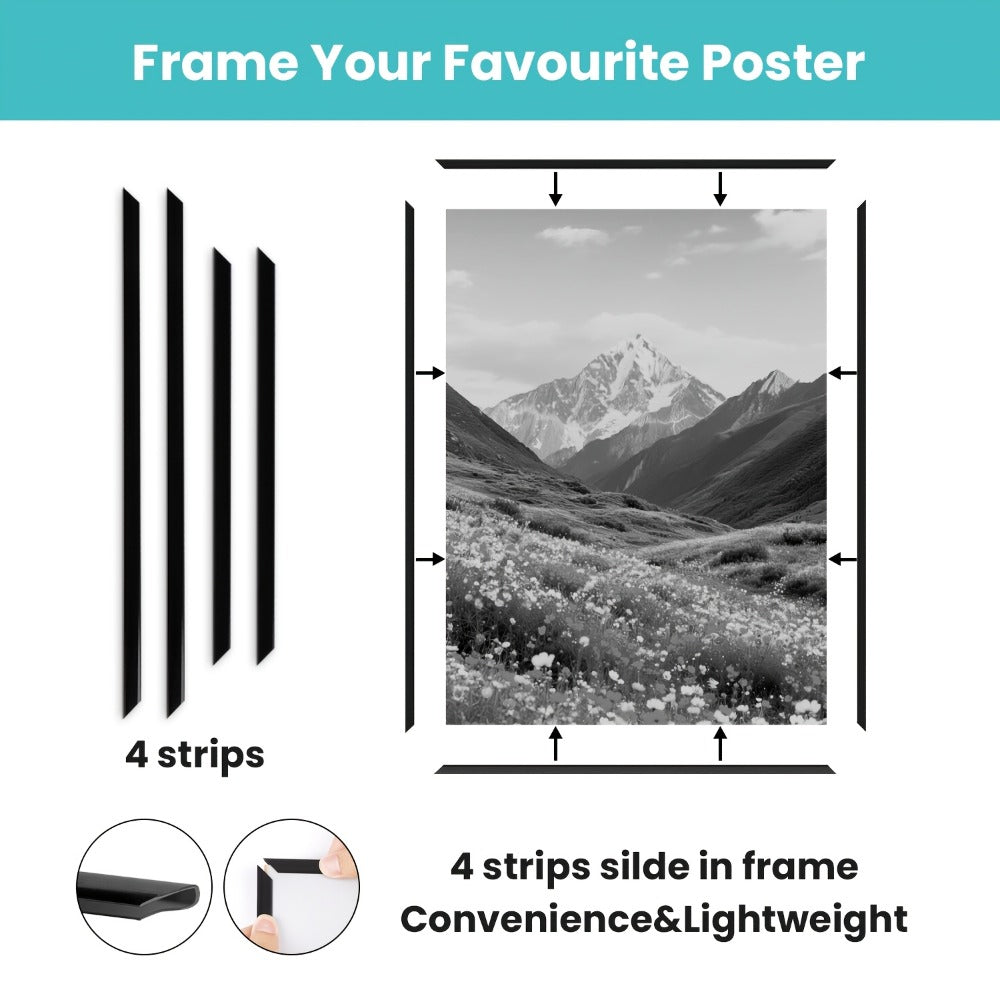 16x24 Picture Frame Set of 3, Poster Frames 16 x 24 Inch with Scratch-Proof Cover, Slide-In Assembly, Horizontal & Vertical Wall Mount Display - Black, Gold, Natural