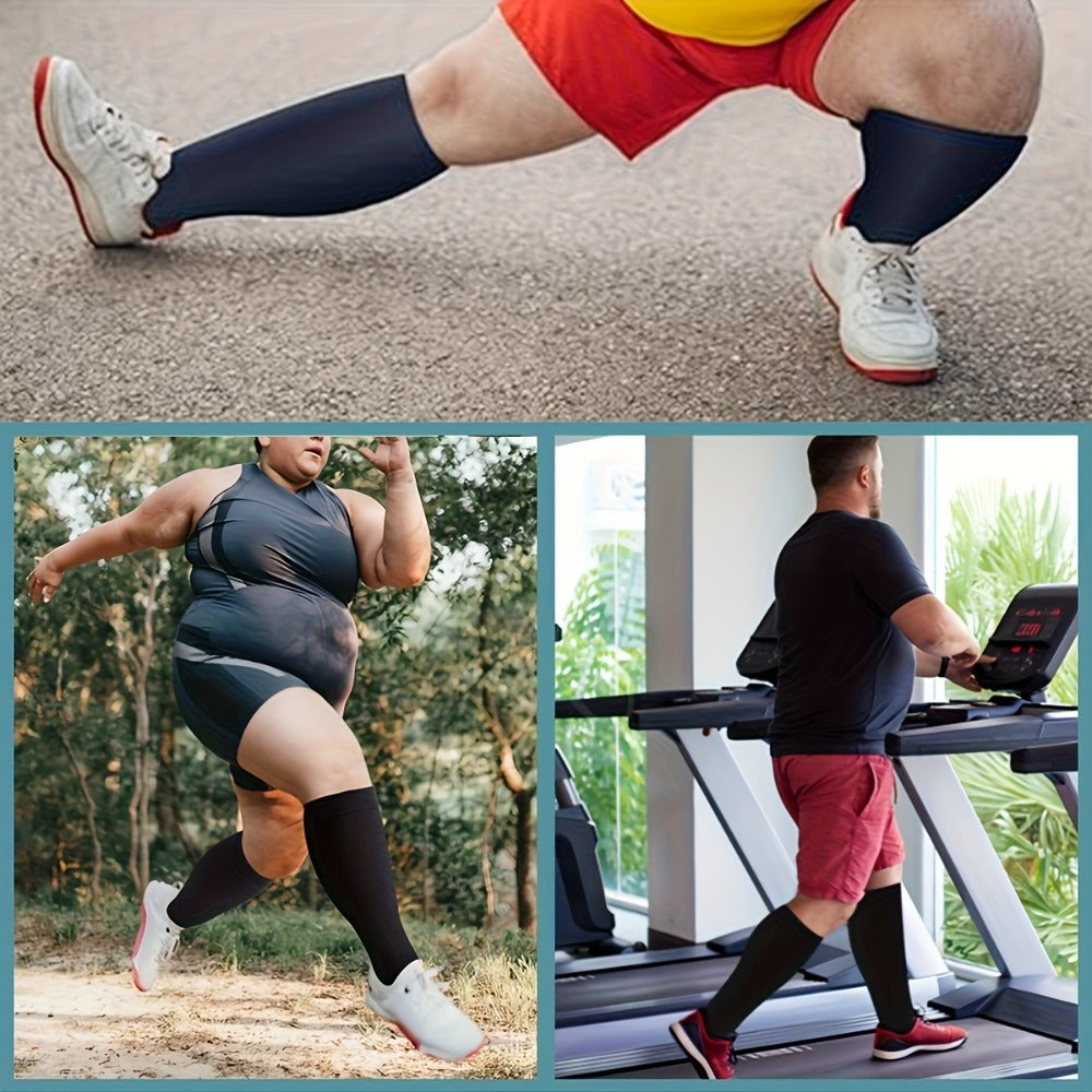 Plus Size Compression Socks 2 Pairs High Elasticity Sports Fitness Oversized Socks for Men Women 2XL 3XL 4XL 5XL 6XL 7XL Running Athletic Support