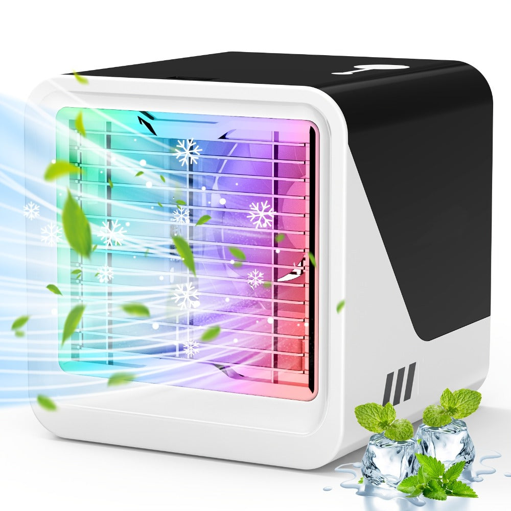 Portable Mini Air Conditioner Fan | Personal Evaporative Cooler with 3-Speed Settings & Timer, Quiet Desktop Cooling Fan for Room, Home, Office & Car Use ¨C USB Powered, Compact Design