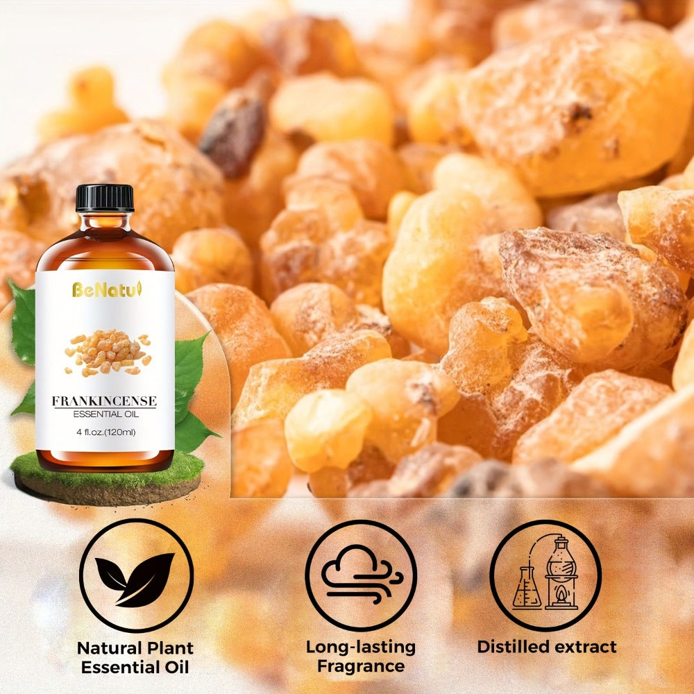Essential Oil for Diffuser & Humidifier ¨C Frankincense, Argan & Jojoba Oil, Long-Lasting Woody Warm Resin Aroma for Home, Hotel & Room Decor, Candle Making & Aromatherapy, 4.06oz Natural Formula