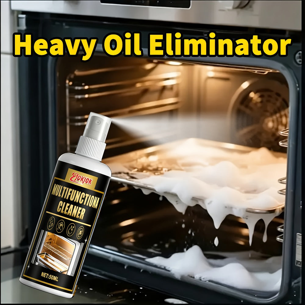 Calcium Carbonate Metal Cleaner Spray - Heavy Duty Oil Stain Remover for Stove Oven Cooktop, Polish & Restoration Formula with Sponge, 1.69oz
