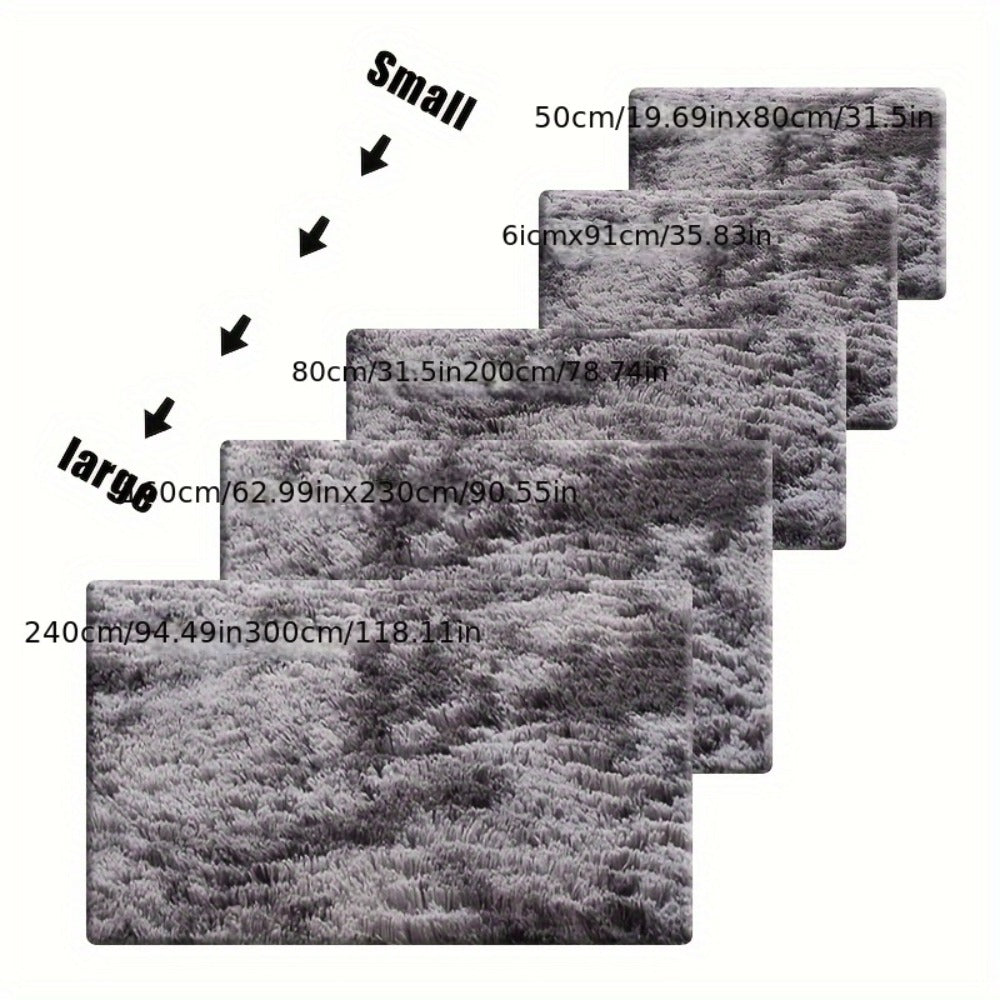Fluffy Rug Plush Soft Indoor Carpet Non-Slip for Living Room Bedroom Hallway Runner Nursery Kids Play Area ¡ª Tie Dye & Solid Colors Multiple Sizes